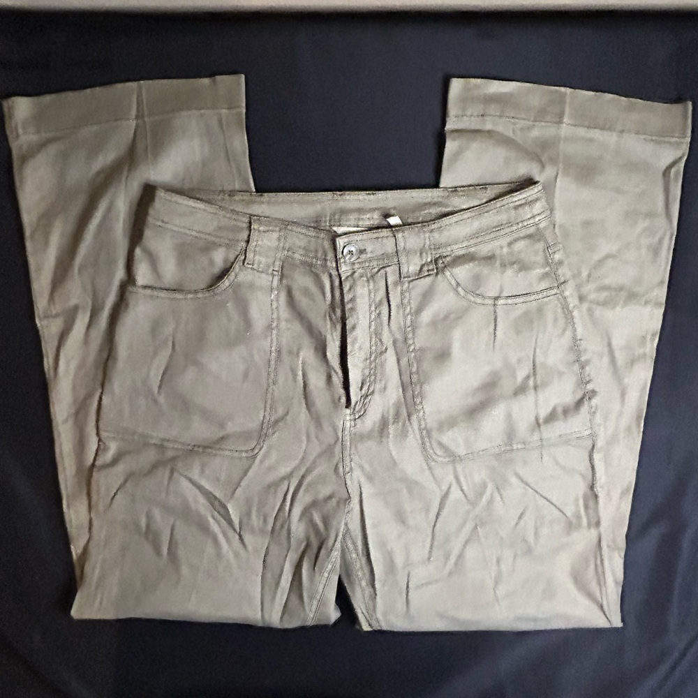 Soft Surrounding Light Green Linen Weekend Pants Womens Sz 12